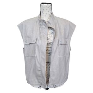 Bagatelle Light Taupe Faux Leather Cinch Waist Vest L